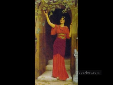 ジョン・ウィリアム・ゴッドワード Painting - ブドウ狩りの少女 1902年 新古典主義の女性 ジョン・ウィリアム・ゴッドワード
